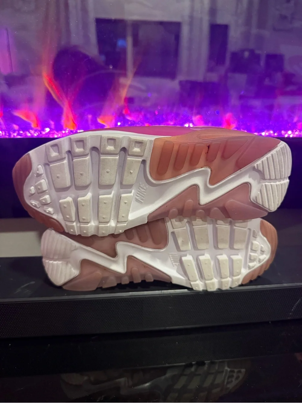 Nike Women's Pink and White Air Max Sneakers
